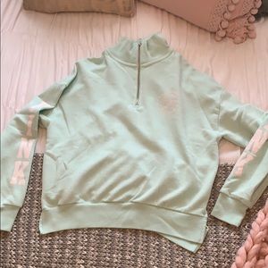 Mint colored quarter zip sweatshirt from pink vs !